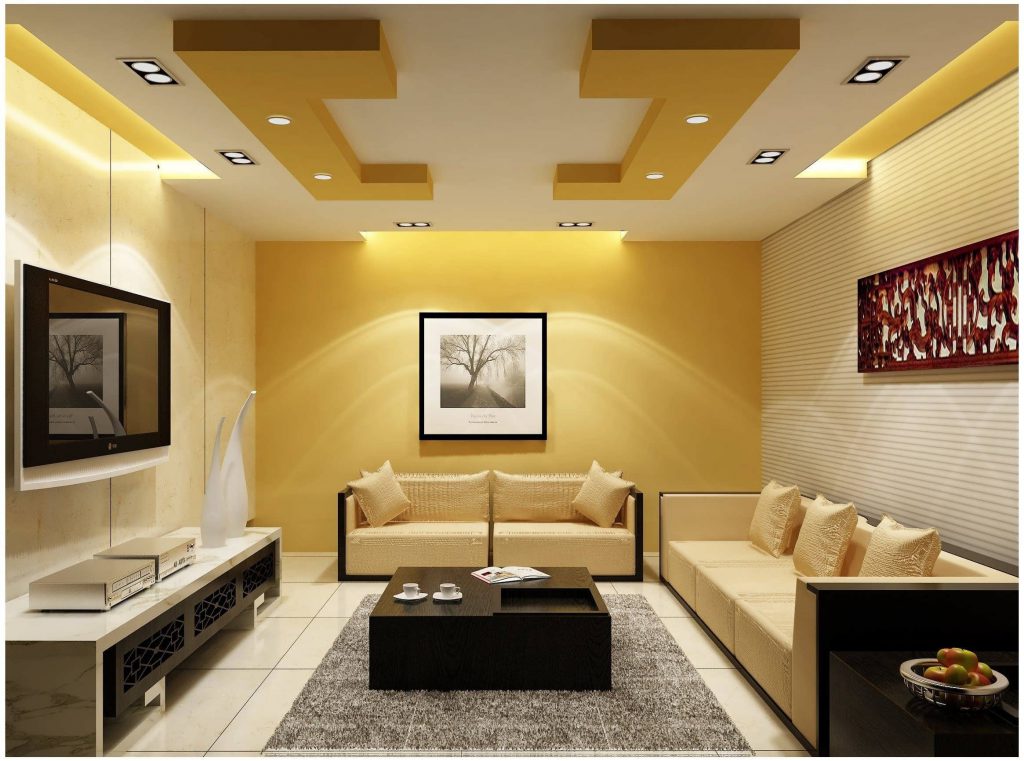 Golden white parlor decoration